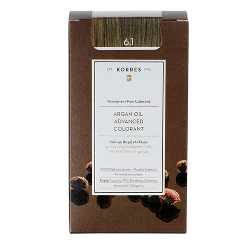 Korres Argan Oil Hair Colorant Farba do włosów (kolor 6.1 Ash Dark Blonde) 1 szt
