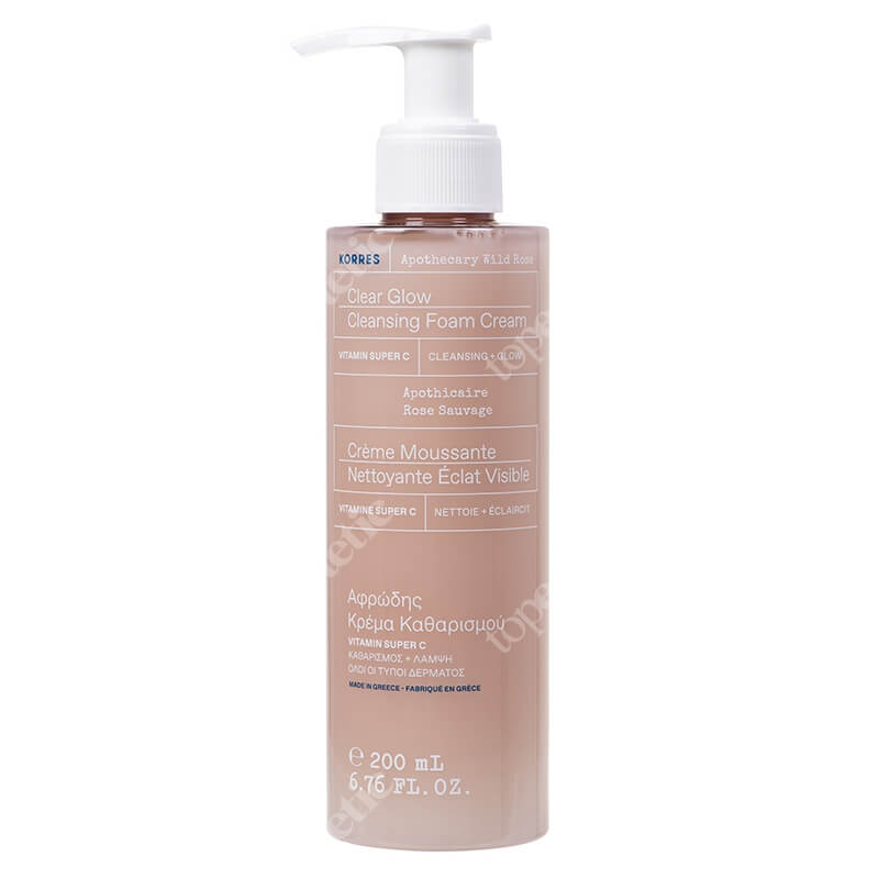 Korres Clear Glow Cleansing Foam Cream Pianka oczyszczająca do mycia twarzy 200 ml