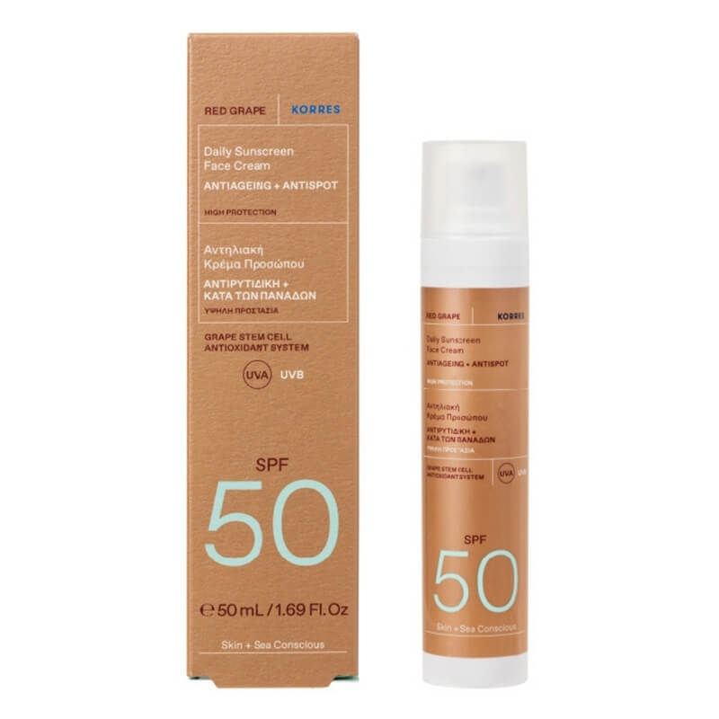 Korres Red Grape Daily Sunscreen Face Cream SPF 50 Krem ochronny do twarzy 50 ml