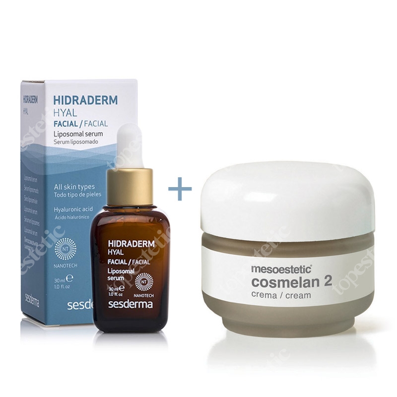 Mesoestetic Cosmelan 2 + Hidraderm Hyal ZESTAW Krem na przebarwienia 30 g + Serum liposomowe 30 ml