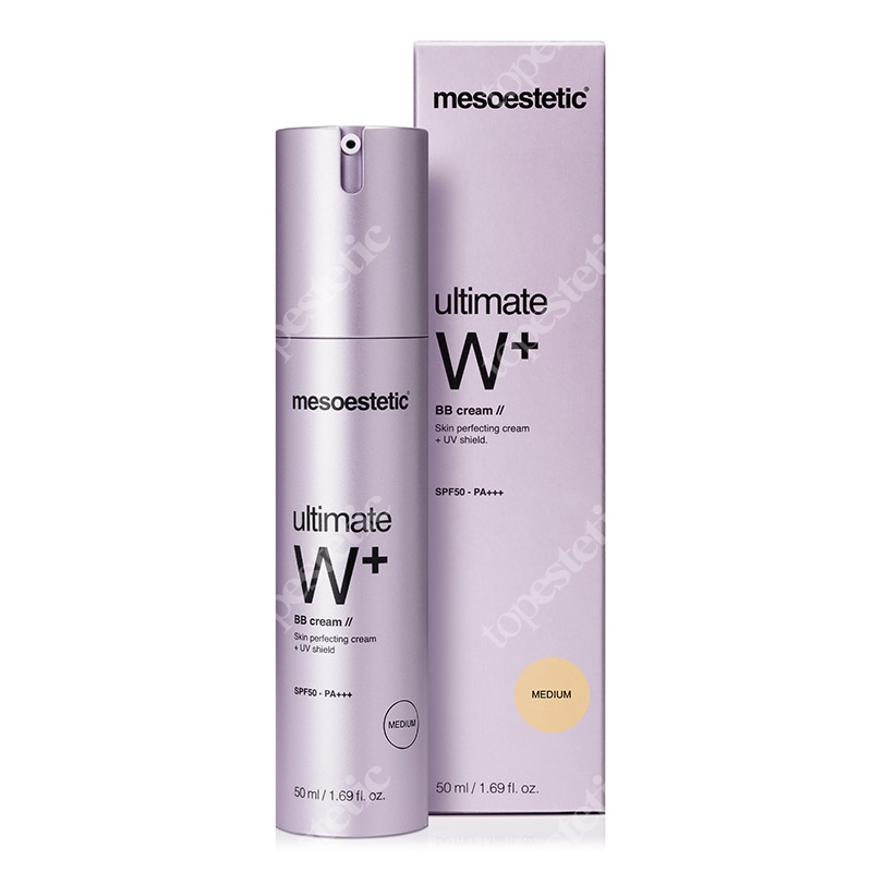 Mesoestetic Ultimate W+ Whitening Cream BB Medium Krem BB wyrównujący koloryt - kolor Medium 50 ml