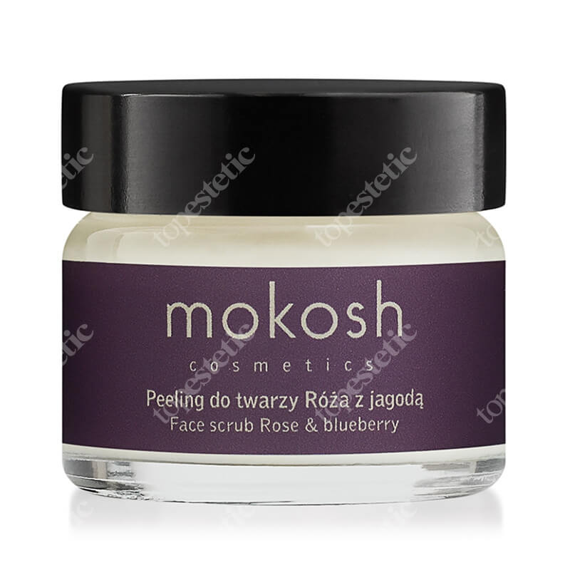 Mokosh Active Face Scrub Rose &amp; Blueberry MINI Aktywny peeling do twarzy - Róża z jagodą 15 ml