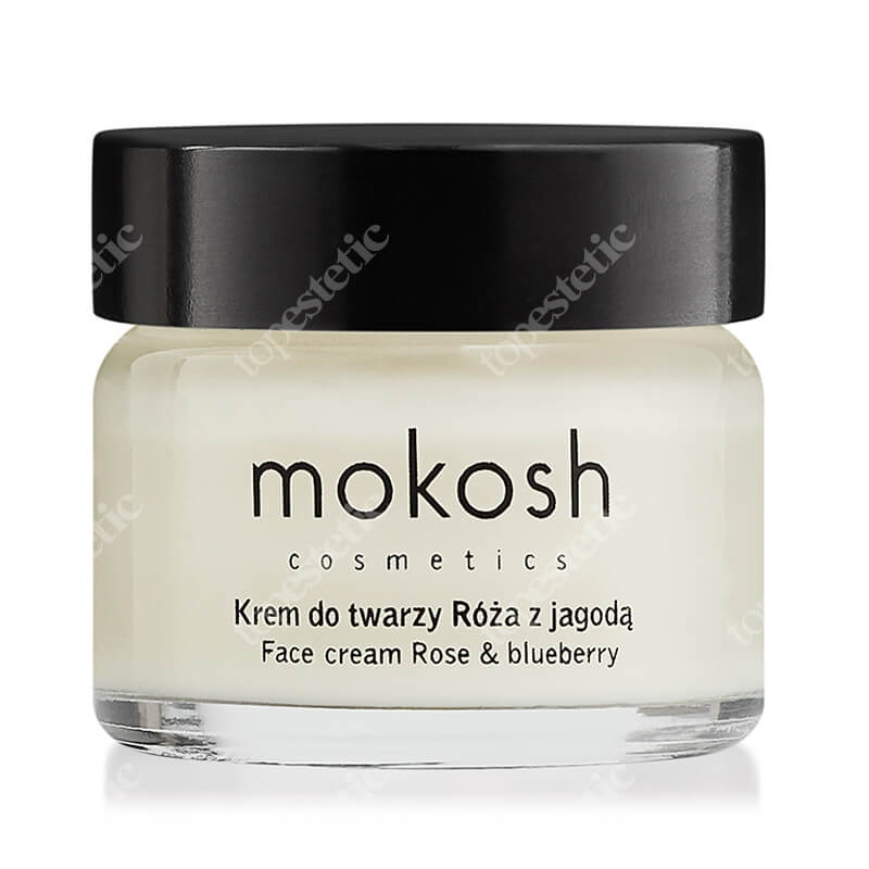 Mokosh Face Cream Rose &amp; Blueberry MINI Ujędrniający krem do twarzy anty-aging - Róża z jagodą 15 ml