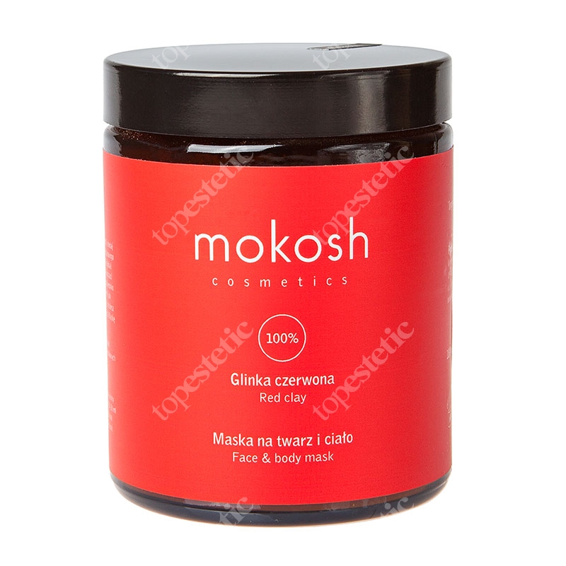 Mokosh Red Clay Face &amp; Body Mask Glinka czerwona, maska na twarz i ciało 180 ml