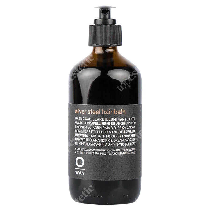 O Way Silver Steel Hair Bath Rozświetlająca kąpiel anti - yellow dla siwych włosów 240 ml