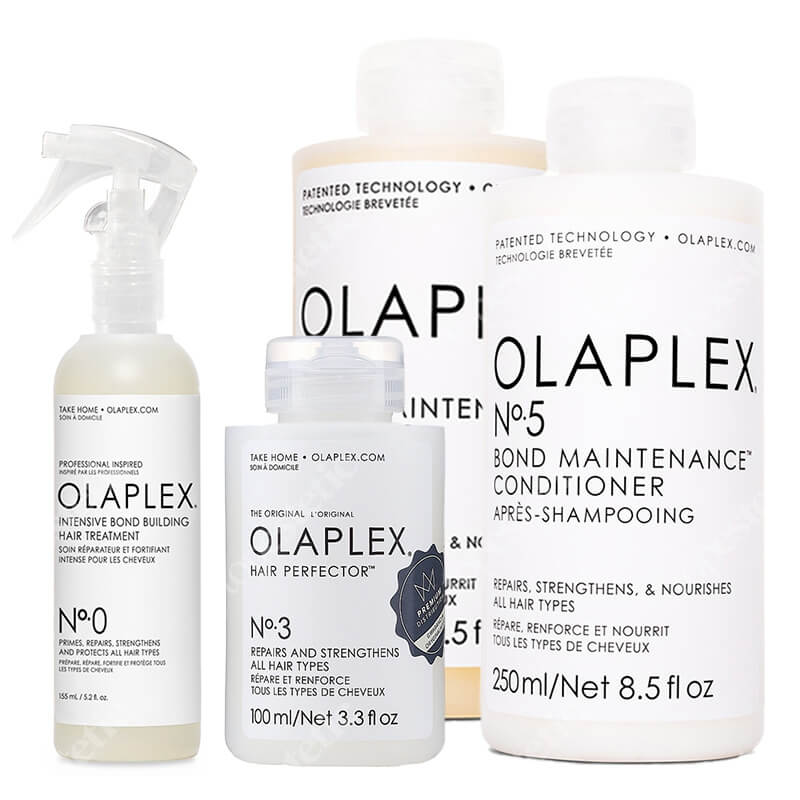 Olaplex Hair Care Set ZESTAW Kuracja rekonstruująca 155 ml + Odżywka 100 ml + Szampon 250 ml + Odżywka 250 ml