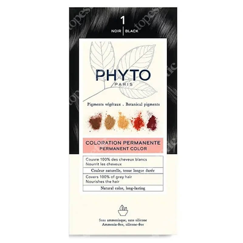 Phyto Hair Dye Farba do włosów - czarny (kolor 1 Noir) 1 szt