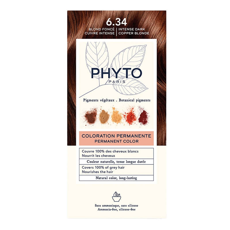 Phyto Hair Dye Farba do włosów - intensywny ciemny miedziany blond (kolor 6.34 Intense Dark Copper Blonde) 1 szt
