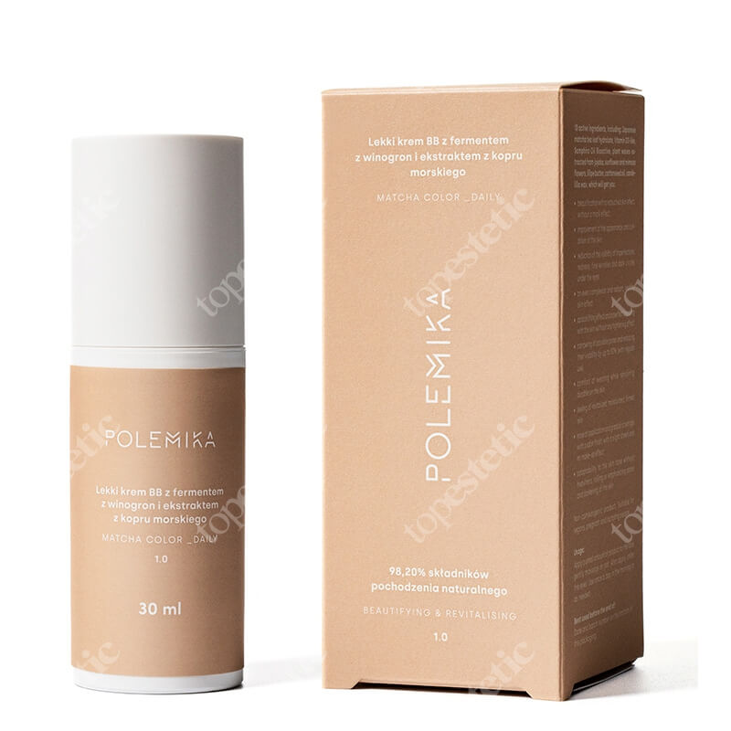 Polemika Matcha Color Daily Lekki krem BB z fermentem z winogron i ekstraktem z kopru morskiego (kolor 1.0) 30 ml