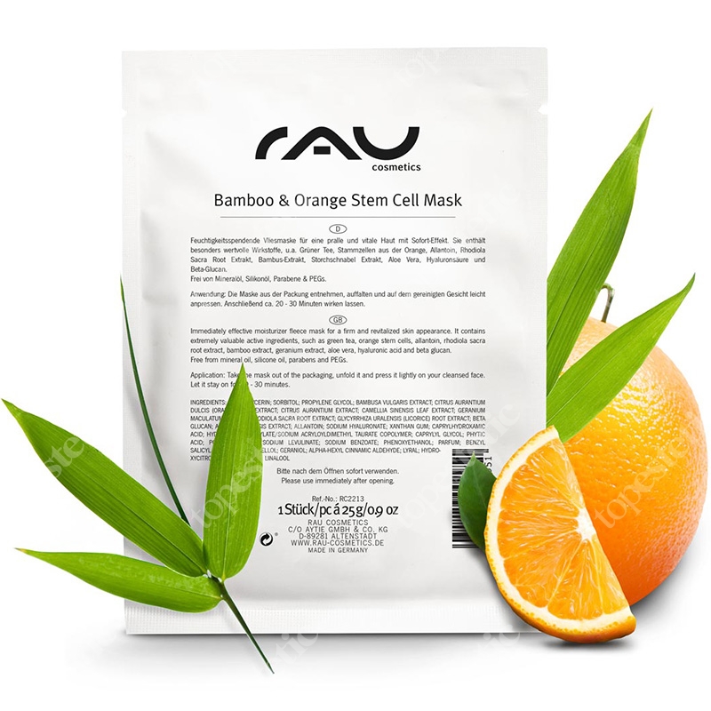 RAU Cosmetics Bamboo &amp; Orange Stem Cell Mask Nawilżająca maska w płacie 25 g