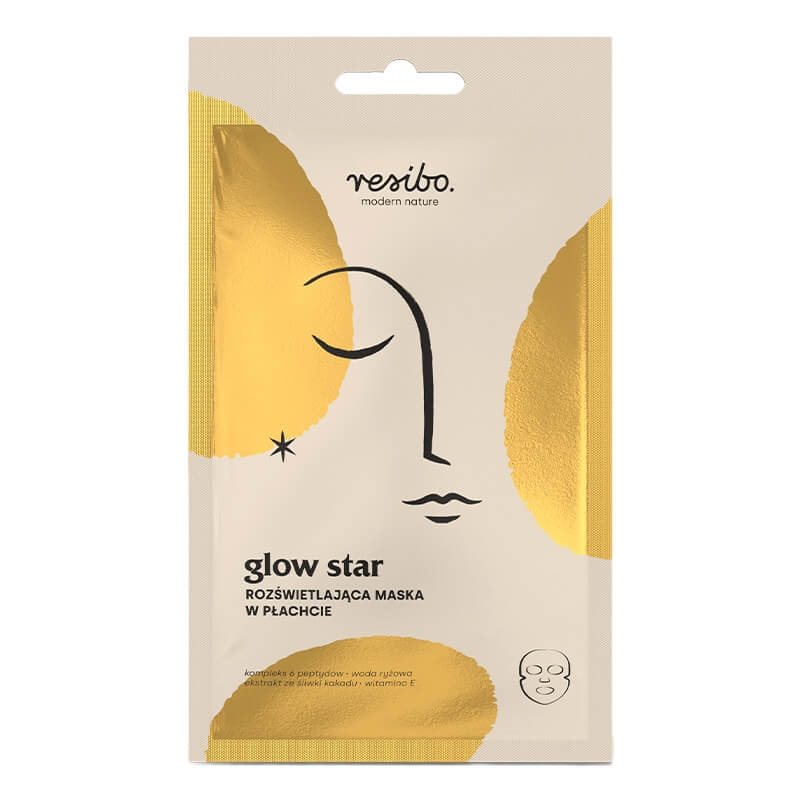 Resibo Glow Star Rozświetlająca maska w płachcie 1 szt