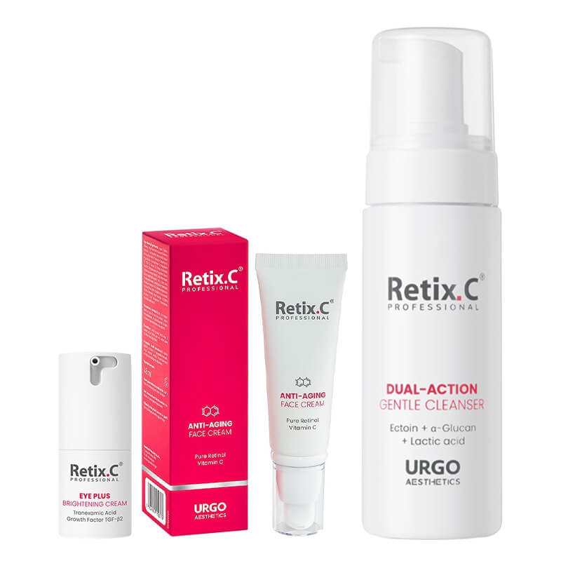 Retix C Anti - Aging Face Set ZESTAW Pianka do demakijażu 150 ml + Krem pod oczy 15 ml + Przeciwzmarszczkowy krem 48 ml