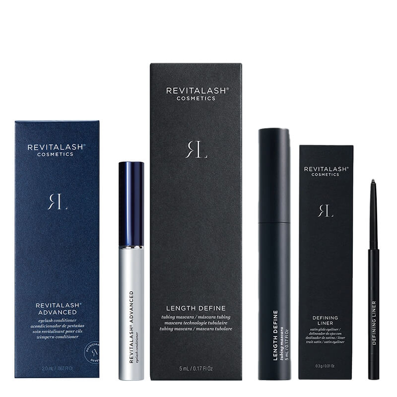 Revitalash Beauty Eyes ZESTAW Odżywka stymulująca wzrost rzęs 2,0 ml + Mascara wydłużająca rzęsy 5 ml + Eyeliner (ciemnobrązowa) 0,3 g