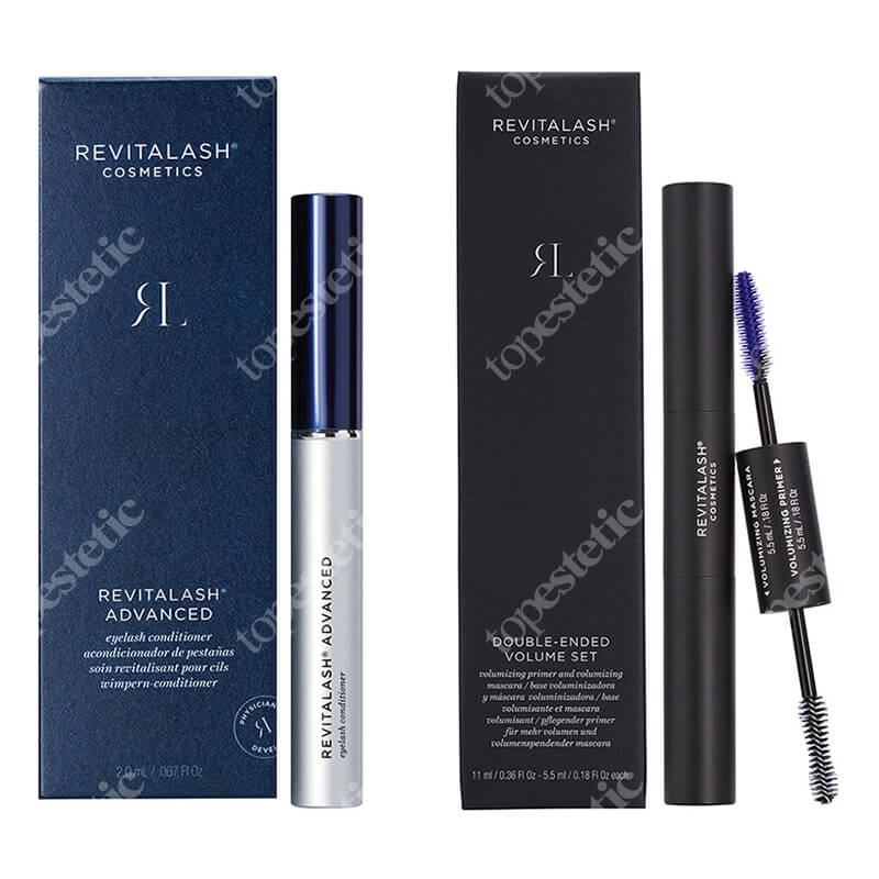Revitalash RevitaLash Advanced And Mascara ZESTAW Odżywka stymulująca wzrost rzęs - 3 miesięczna kuracja 2,0 ml + Tusz i podkład 2w1, 11 ml