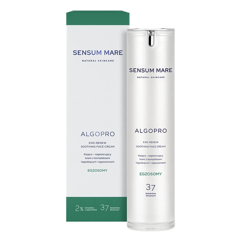 Sensum Mare Exo-Renew Soothing Face Cream Kojąco – regenerujący krem z kompleksem łagodzącym i egzosomami 50 ml
