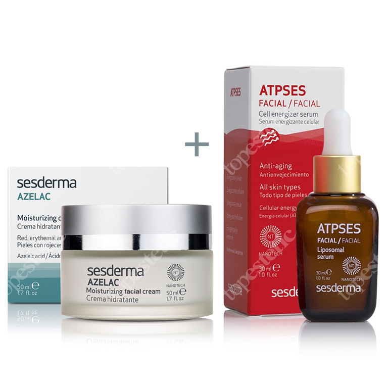 Sesderma Azelac + Atpses ZESTAW Krem nawilżający do twarzy + Serum energetyzujące komórki 50 ml, 30 ml