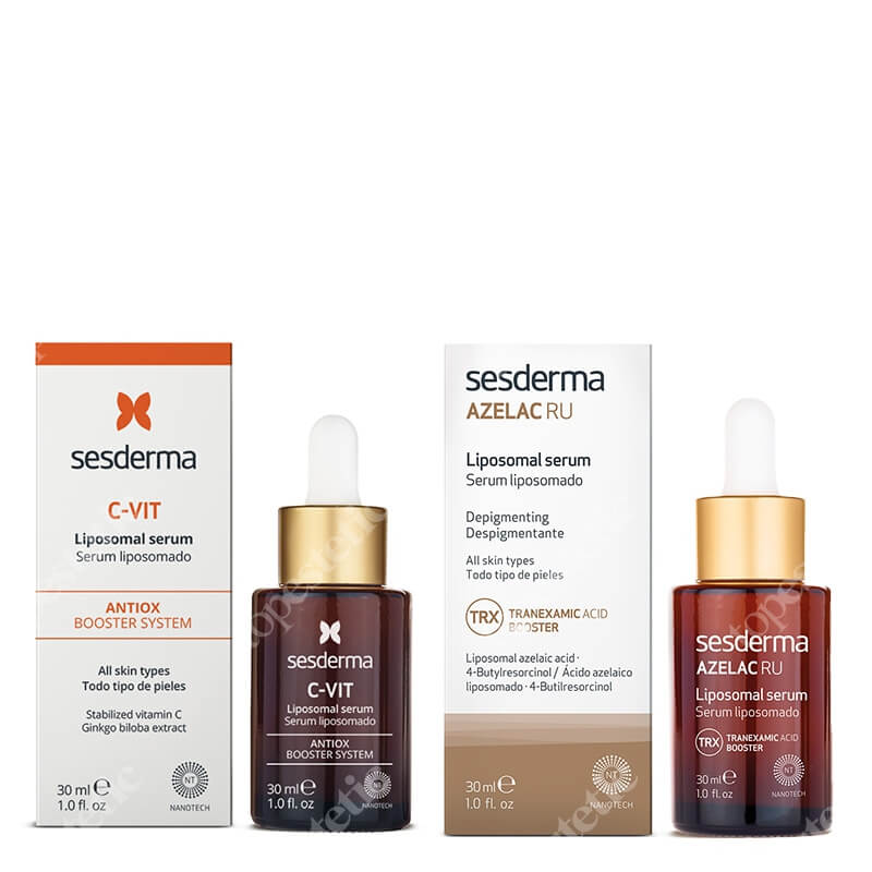 Sesderma C-Vit Serum + Azelac Ru Serum ZESTAW Intensywna Pielęgnacja Depigmentująca - Serum liposomowe 30 ml + Serum liposomowe 30 ml