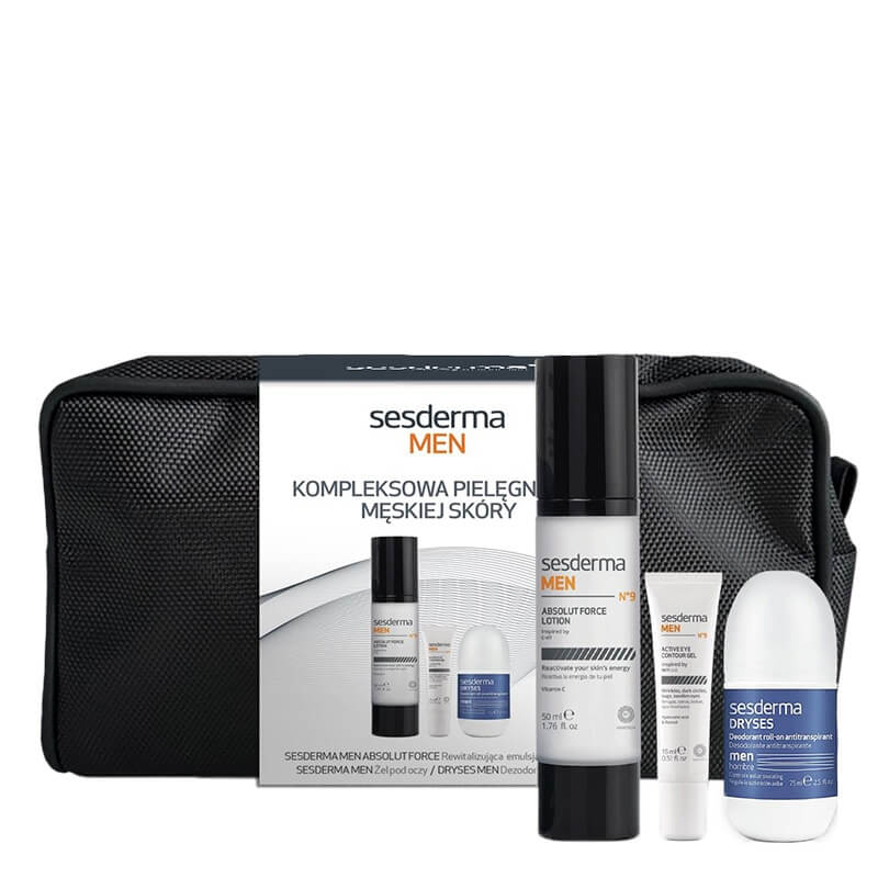 Sesderma Men Set ZESTAW Rewitalizująca emulsja do twarzy dla mężczyzn 50 ml + Żel pod oczy dla mężczyzn 15 ml + Dezodorant antyperspirant męski 75 ml