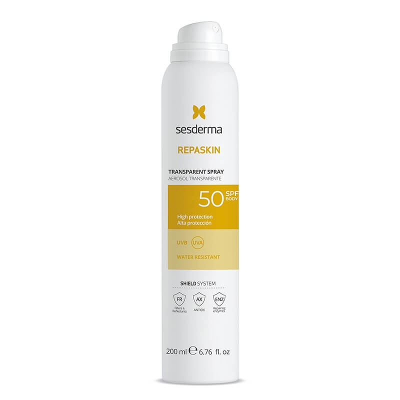 Sesderma Repaskin Transparent Spray Aerosol SPF 50 Spray przeciwsłoneczny do ciała 200 ml