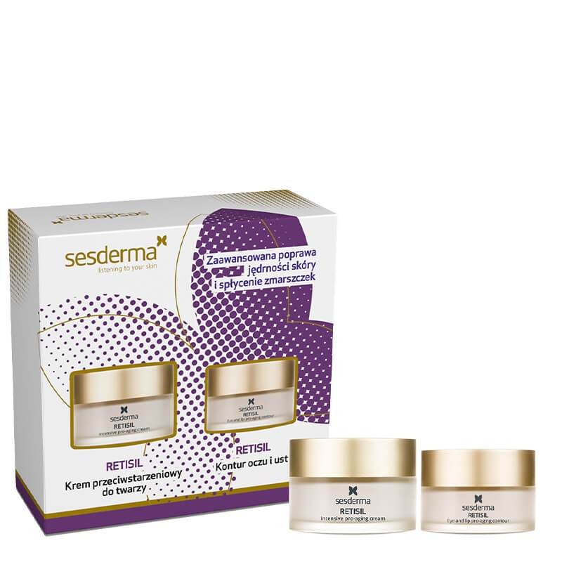 Sesderma Retisil Intensive Pro-Aging Cream + Retisil Eye and Lip Pro-Aging Contour ZESTAW Intensywny krem ujędrniający 50 ml + Krem do pielęgnacji konturu oczu i ust 30 ml + Kartonik