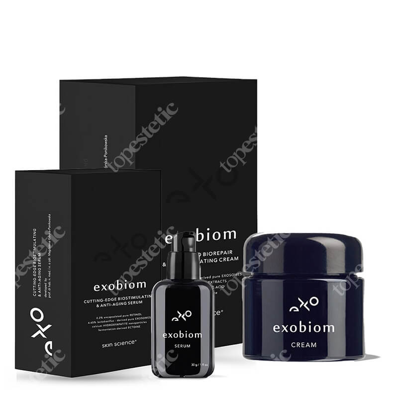 Skin Science Exobiom Pack ZESTAW Krem naprawczy 50 ml + Serum do twarzy i okolic oczu z egzosomami 30 ml