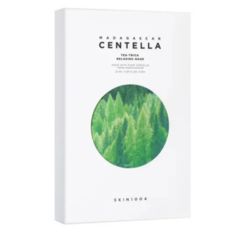 Skin1004 Madagascar Centella Tea-Trica Relaxing Mask ZESTAW Łagodząca maska w płachcie z ekstraktem z drzewa herbacianego 24 ml x 5