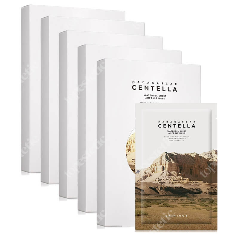 Skin1004 Madagascar Centella Watergel Sheet Ampoule Mask x 5 ZESTAW Maska w płachcie z wąkrotą azjatycką 1 szt. x 5