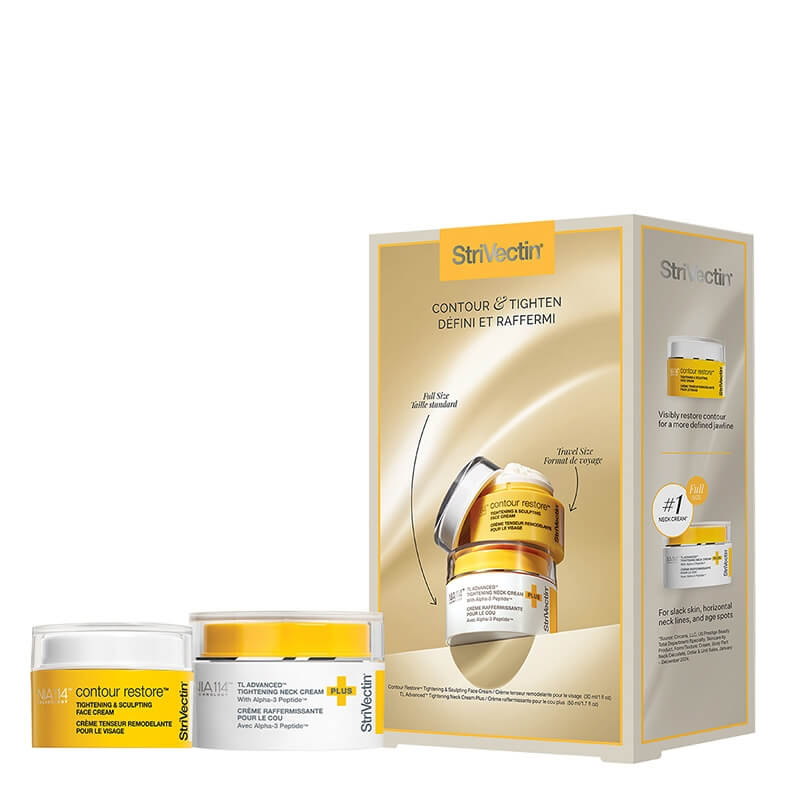 Strivectin Contour And Tighten Set ZESTAW Napinający krem na szyję i dekolt 30 ml + Krem napinający do twarzy 50 ml