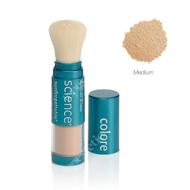 Colorescience Sunforgettable Brush-On Sunscreen Mineralny puder ochronny SPF 50 w pędzlu - kolor Medium 6 g