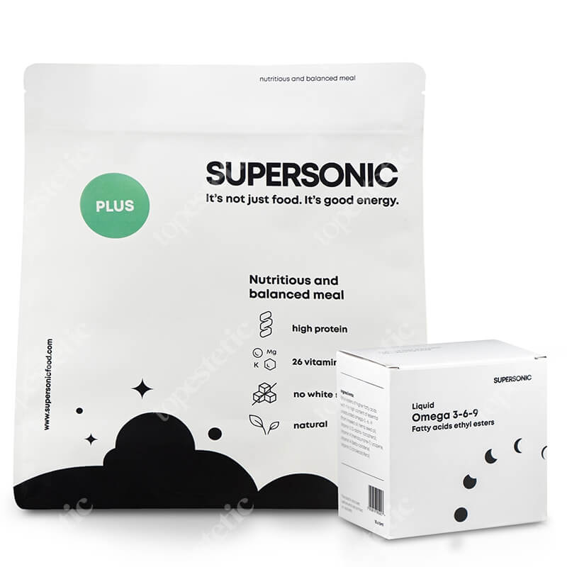 Supersonic Food Powder Plus Pełnowartościowy posiłek z dużą zawartością białka - Masło orzechowe 1,44 kg