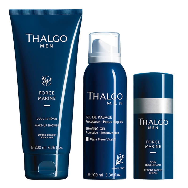 Thalgo Men Care ZESTAW Żel pod prysznic 200 ml + Męski krem regenerujący 50 ml + Żel do golenia 100 ml
