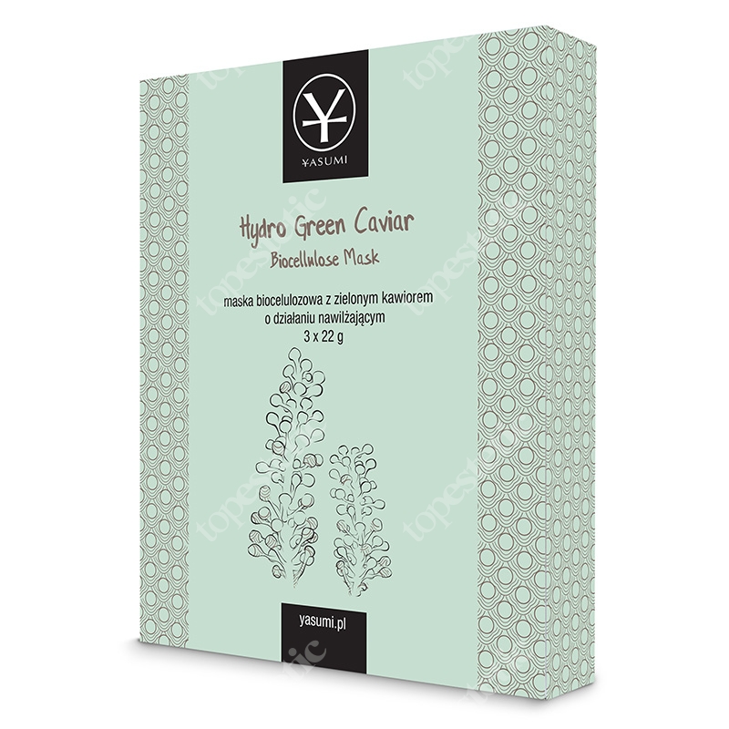 Yasumi Hydro Green Caviar Biocellulose Mask Nawilżająca maska biocelulozowa z zielonym kawiorem i kwasem hialuronowym 3 szt.