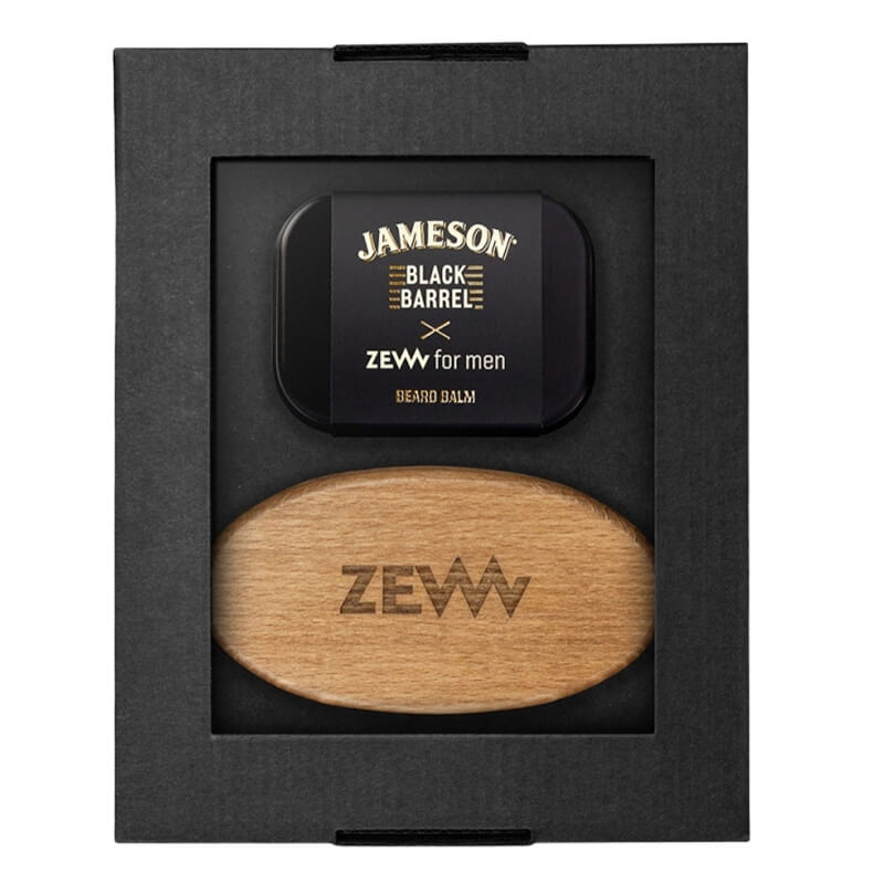 Zew For Men Stylowy Brodacz Jameson Black Barrel ZESTAW Balsam do brody 80 ml + Szczotka brodacza 1 szt