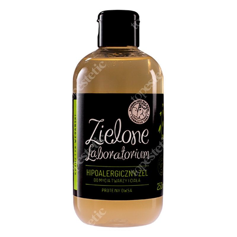 Zielone Laboratorium Hipoalergiczny Żel Do Mycia Twarzy i Ciała Proteiny owsa 250 ml