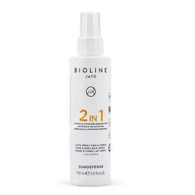 Bioline Jato 2 in 1 After Sun And Tan Activator Face And Body Milk Spray Wielofunkcyjne mleczko przedłużające i wzmacniające efekty opalania 150 ml