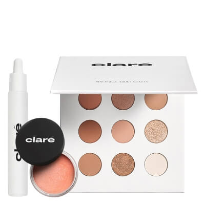 Clare Makeup Creator Palette + Jelly Blush + Brightening and Anti Aging 20 % Vitamin C Serum ZESTAW Paleta 9 cieni do powiek (nr 1) 9x1,4 g + Róż do policzków (Jelly Blush 728) 3 g + Serum z wit. C 10 ml