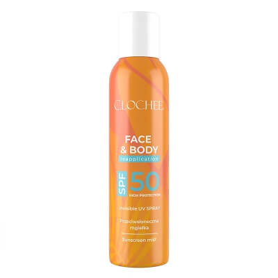 Clochee Invisible Face&amp;Body UV Spray SPF 50 Mgiełka przeciwsłoneczna SPF 50 do twarzy i ciała 150 ml