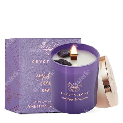 Crystallove Amethyst Soy Candle &amp; Lavender Świeca sojowa z ametystem 220 g