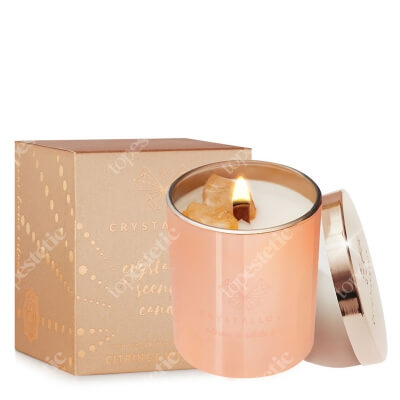 Crystallove Citrine Soy Candle &amp; White Tea Świeca sojowa z cytrynem 220 g