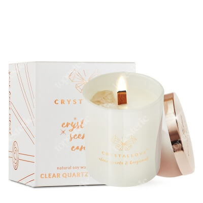 Crystallove Clear Quartz Soy Candle &amp; Bergamot Świeca sojowa z krysztalem górskim 220 g