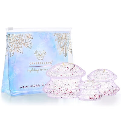 Crystallove Crystalcup For Body Bańki silikonowe do masażu ciała z brokatem – crystal 3 szt