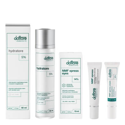 Dottore Hydrate and Renew ZESTAW Intensywnie nawilżający krem 50 ml + Nawilżający krem pod oczy i na powieki 15 ml + Aktywnie nawilżający krem 15 ml