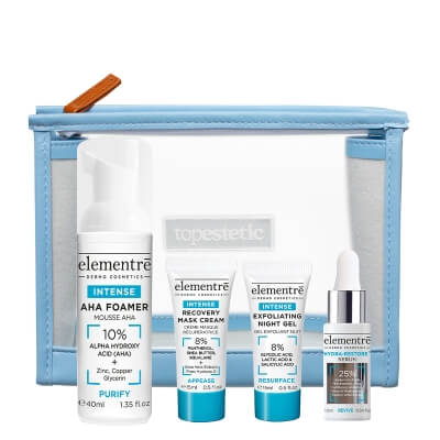 Elementre Mini Size Team ZESTAW Pianka oczyszczająca 40 ml + Serum 10 ml + Krem 15 ml + Złuszczający żel na noc 15 ml + Kosmetyczka 1 szt