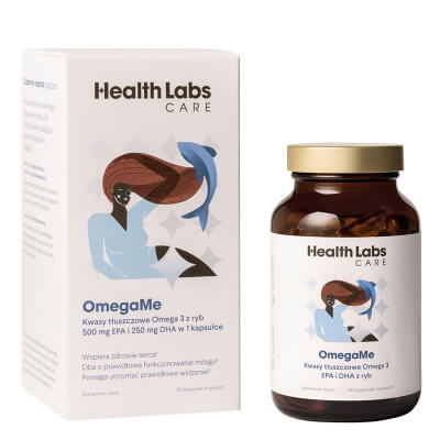 Health Labs Care OmegaMe Trójglicerydy kwasów tłuszczowych omega-3 EPA i DHA z ryb 60 kaps.