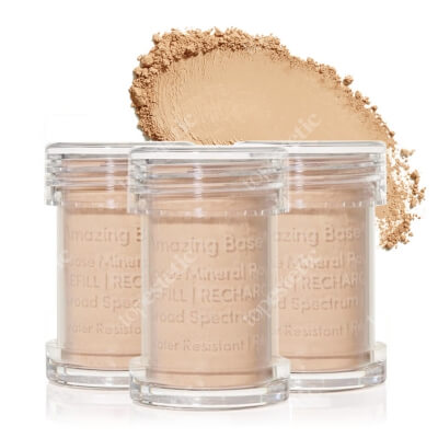 Jane Iredale Amazing Base Refillable Brush SPF 20 Refill Sypki puder mineralny (kolor Natural), wkład 3 x 2,5 g