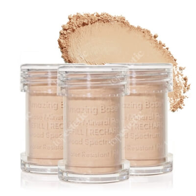 Jane Iredale Amazing Base Refillable Brush SPF 20 Refill Sypki puder mineralny (kolor Light Beige), wkład 3 x 2,5 g