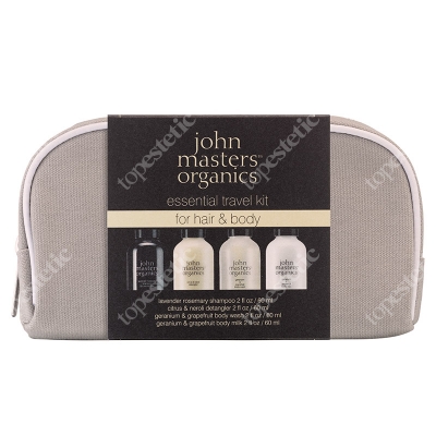 John Masters Organics Essential Travel Kit - For Hair &amp; Body Zestaw do włosów i ciała 60 ml, 60 ml, 60 ml, 60 ml