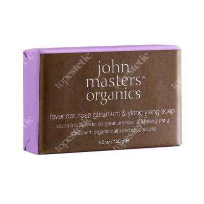 John Masters Organics Lavender, Rose geranium &amp; Ylang Ylang Soap Mydło lawenda, róża geranium i ylang ylang 128 g