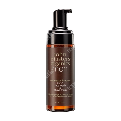 John Masters Organics Men Eucalyptus &amp; Agave 2 in 1 Face Wash &amp; Shave Foam Pianka do mycia twarzy i golenia 2 w 1 dla mężczyzn 177 ml