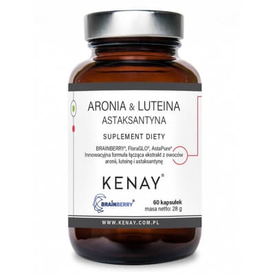Kenay Aronia &amp; Luteina Astaksantyna Ekstrakt z owoców aronii, luteina i astaksantyna 60 kapsułek